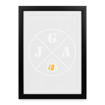 Bière pour enterrement de vie de garçon (symbole du cercle de la fête de garçon NEG2C) - Affiche encadrée (27 × 37 cm) - noir - Devant