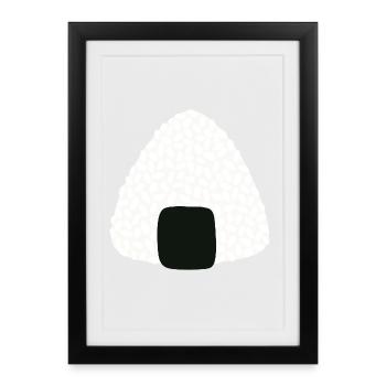 Sushi onigiri - Affiche encadrée (27 × 37 cm) - noir - Devant