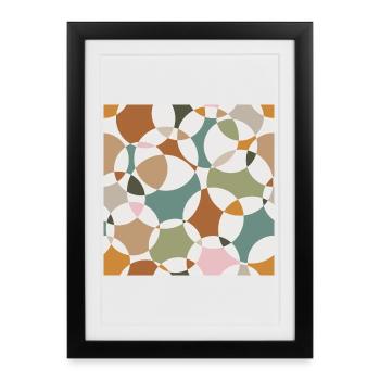 Kreisgeometrie - Gerahmtes Poster (27 × 37 cm) - Schwarz - Vorne