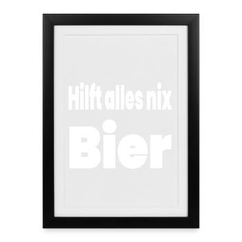 Bière - Affiche encadrée (27 × 37 cm) - noir - Devant