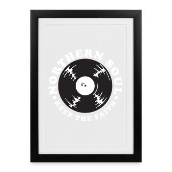 Northern Soul Vintage - Affiche encadrée (27 × 37 cm) - noir - Devant