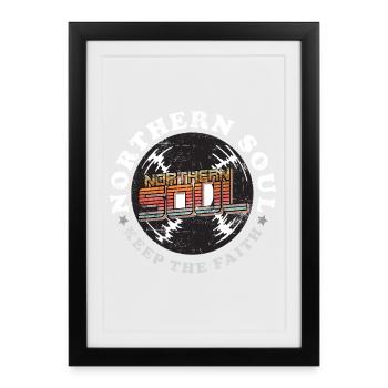 Northern Soul Vintage - Affiche encadrée (27 × 37 cm) - noir - Devant