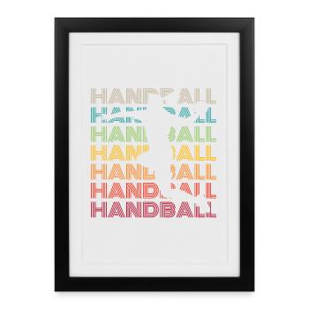 Handball player - Framed poster (27 × 37 cm) - black - Front