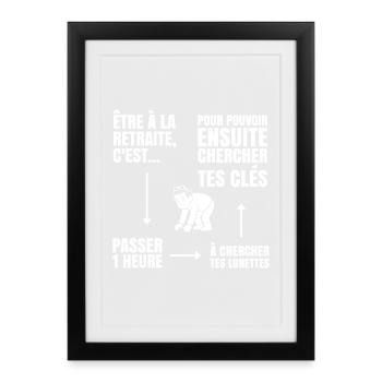 Retired With or Without Glasses (white text) - Framed poster (27 × 37 cm) - black - Front