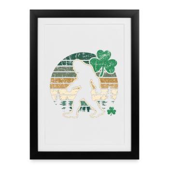 Big Foot St. Patrick's Day - Framed poster (27 × 37 cm) - black - Front