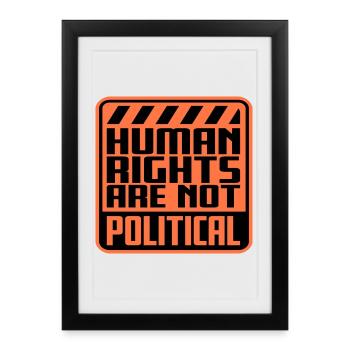 Human Rights Are Not Political Menschenrechte Logo - Framed poster (27 × 37 cm) - black - Front