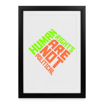 Human Rights Are Not Political Menschenrechte Logo - Framed poster (27 × 37 cm) - black - Front