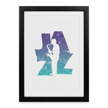 Jazz Saxophonist - Framed poster (27 × 37 cm) - black - Front