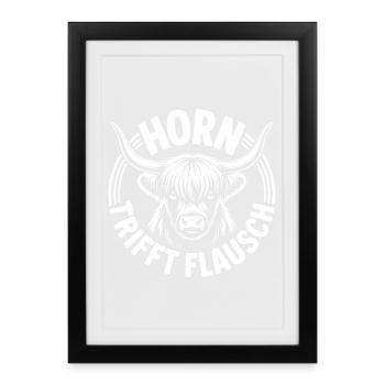 Le cor des Highlands rencontre le fluff - Affiche encadrée (27 × 37 cm) - noir - Devant