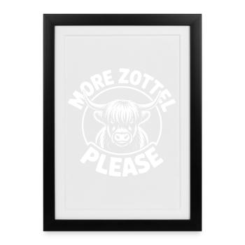 Vache des Highlands / Bœuf des Highlands – J’adore les Highlands - Affiche encadrée (27 × 37 cm) - noir - Devant