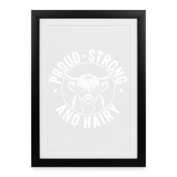 Vache des Highlands / Bœuf des Highlands – J’adore les Highlands - Affiche encadrée (27 × 37 cm) - noir - Devant