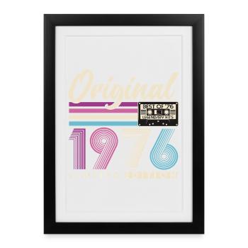 1976 Vintage Vintage Retro Birthday Gift - Framed poster (27 × 37 cm) - black - Front