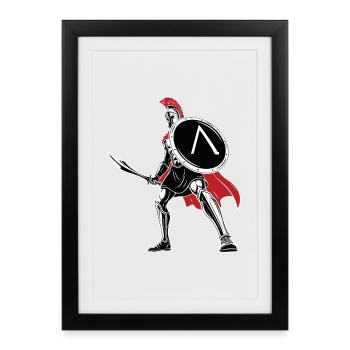 Spartan Sword Shield Mascot Spartan Legend - Framed poster (27 × 37 cm) - black - Front
