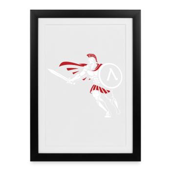 Spartan Attack Sword Shield Spartan Mascot - Framed poster (27 × 37 cm) - black - Front