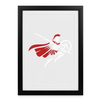 Spartan Spear Jump Mascot Spartan Strike - Framed poster (27 × 37 cm) - black - Front