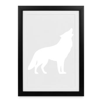 Howling Wolf White - Framed poster (27 × 37 cm) - black - Front