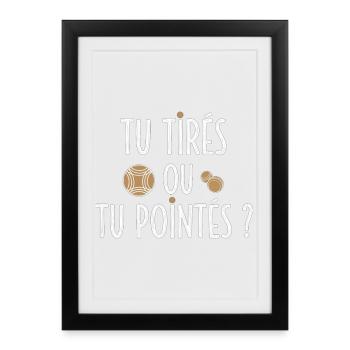 Petanque Design for fans of the French Game - Framed poster (27 × 37 cm) - black - Front