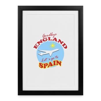 En route pour l’Espagne : Adieu l’Angleterre - Affiche encadrée (27 × 37 cm) - noir - Devant