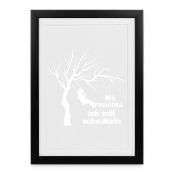 I WANT TO SWING. NO DESIRE FOR PEOPLE - Framed poster (27 × 37 cm) - black - Front