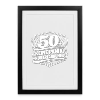 50 years – Don't panic, experience - Framed poster (27 × 37 cm) - black - Front