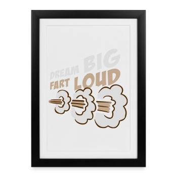 Rêve gros pet fort Drôle de motivation - Affiche encadrée (27 × 37 cm) - noir - Devant