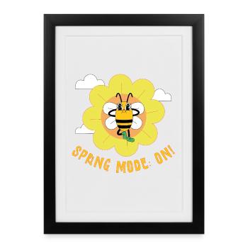 Spring Mode On – Cheerful Spring Motif - Framed poster (27 × 37 cm) - black - Front