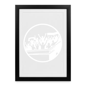 Silhouette du stade des supporters - Affiche encadrée (27 × 37 cm) - noir - Devant