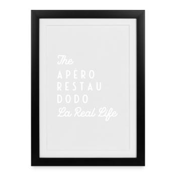 Real Life (white text) - Framed poster (27 × 37 cm) - black - Front