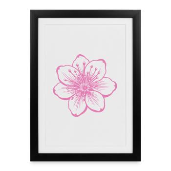 Fleur de cerisier - Affiche encadrée (27 × 37 cm) - noir - Devant
