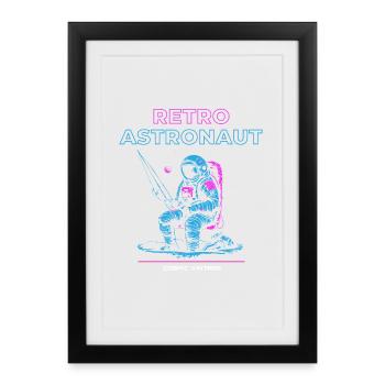 Retro Astronaut - Framed poster (27 × 37 cm) - black - Front