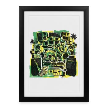 Roots Dub Reggae Soundsystem - Framed poster (27 × 37 cm) - black - Front