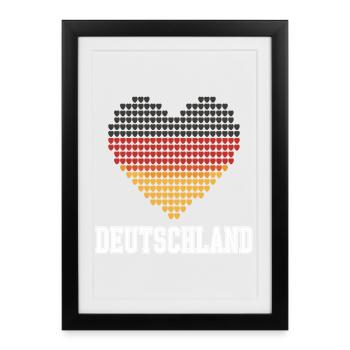 Germany Heart Gradient - Framed poster (27 × 37 cm) - black - Front