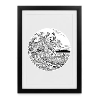 Eurasier | Vague Douce - Affiche encadrée (27 × 37 cm) - noir - Devant