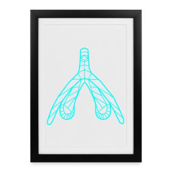 Klitoris_cyan - Affiche encadrée (27 × 37 cm) - noir - Devant