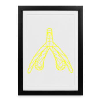 Klitoris_gelb - Affiche encadrée (27 × 37 cm) - noir - Devant