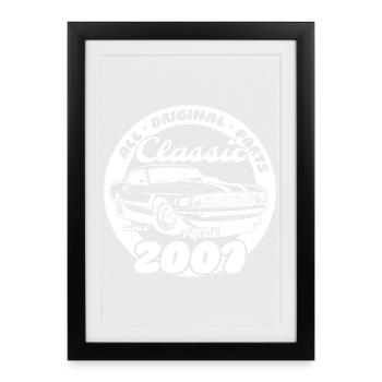 25. Geburtstag - Klassiker Musclecar 04/2001 - Gerahmtes Poster (27 × 37 cm) - Schwarz - Vorne