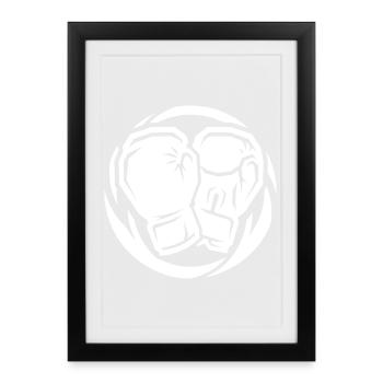 Icône des gants de boxe - Affiche encadrée (27 × 37 cm) - noir - Devant