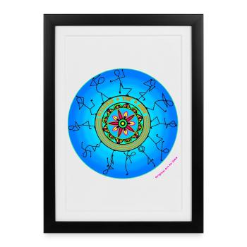 Release the Vibe - Hand Drawn Mandala Art - Framed poster (27 × 37 cm) - black - Front