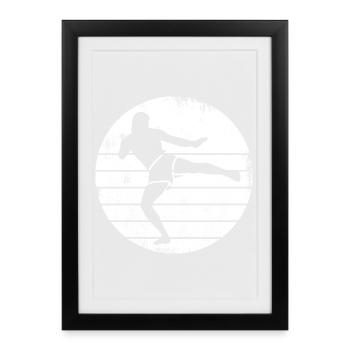 Kickboxer Drawing - Framed poster (27 × 37 cm) - black - Front