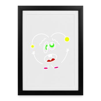 Battement de cœur fou - Affiche encadrée (27 × 37 cm) - noir - Devant