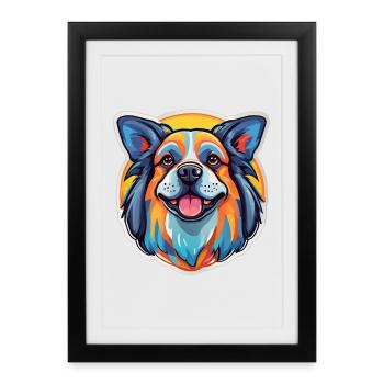 Rainbow Dog Smile - Framed poster (27 × 37 cm) - black - Front