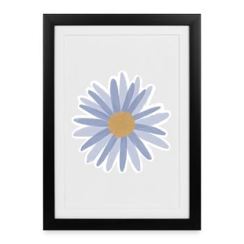 Blue Daisy Bloom Tee - Framed poster (27 × 37 cm) - black - Front