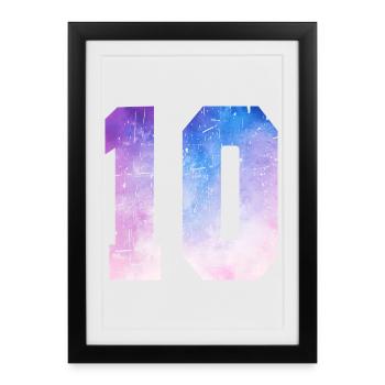numéro 10 – Cadeau anniversaire 10 ans - Affiche encadrée (27 × 37 cm) - noir - Devant