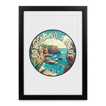 Experience Coastal Splendor Polignano a Mare Italy - Framed poster (27 × 37 cm) - black - Front