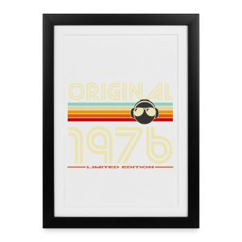 Original 1976 Retro Headphones - Affiche encadrée (27 × 37 cm) - noir - Devant