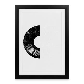Hier soir, un dj m’a sauvé la vie - Affiche encadrée (27 × 37 cm) - noir - Devant