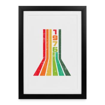 Millésime 1976 - Affiche encadrée (27 × 37 cm) - noir - Devant