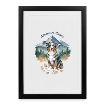 Aventure des Bergers Australiens dans les Montagnes - Affiche encadrée (27 × 37 cm) - noir - Devant