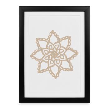 Beige Mandala Flower Lace - Framed poster (27 × 37 cm) - black - Front