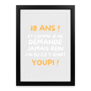 Funny Draw Boy Teen 18 Years Funny Birthday 18 - Framed poster (27 × 37 cm) - black - Front